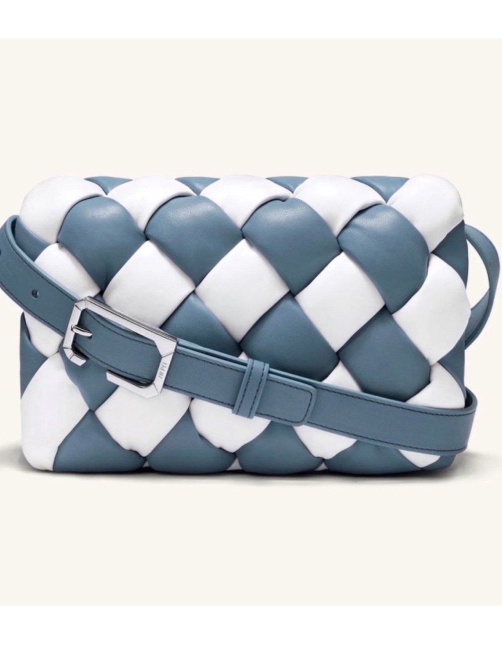 JW PEI Maze Crossbody Bag - White & Blue - 9”W × 5.9”H × 3.9”D